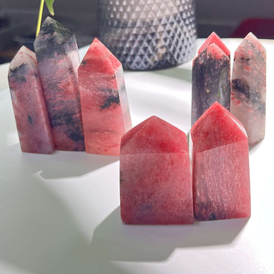 Premium wholesale Rhodonite Tower crystals for crystal healing practitioners and metaphysical retailers