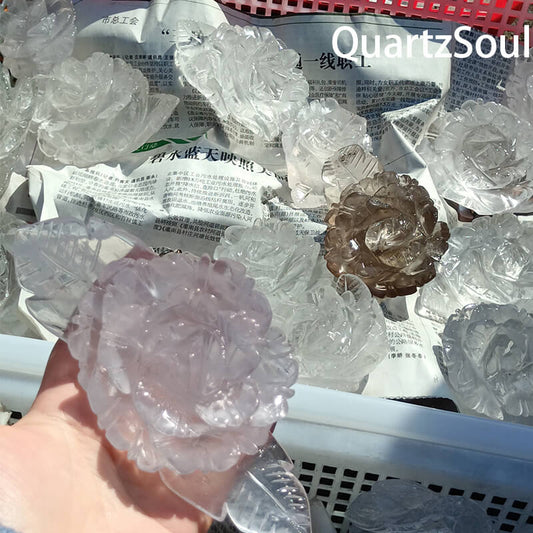 Rose shaped crystal cluster for wholesale crystal suppliers