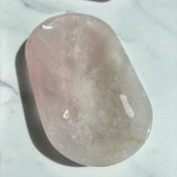 Rose quartz crystal bowl showcasing healing properties and pink hue