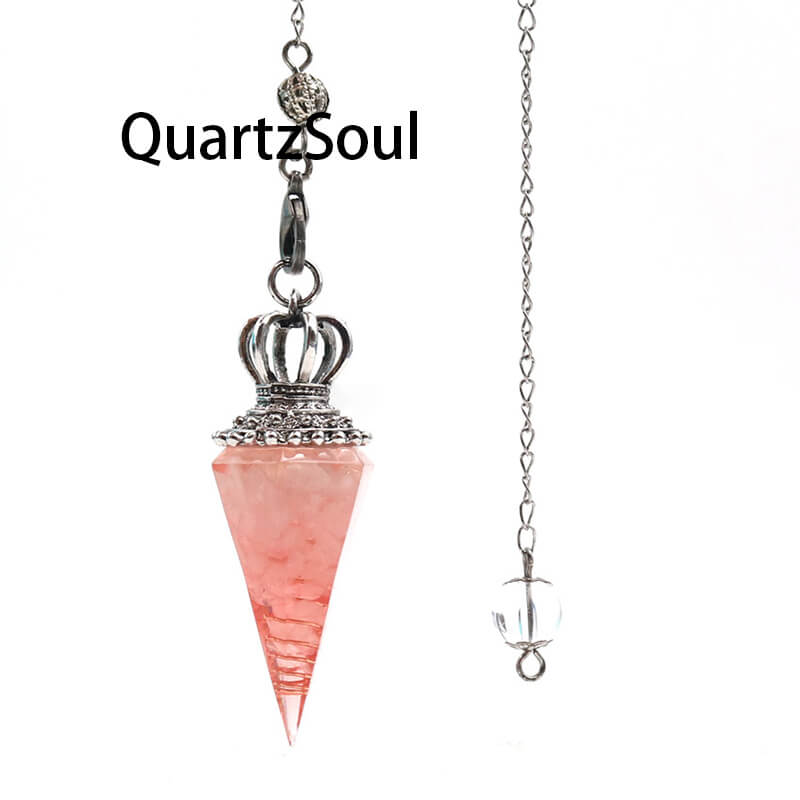 Rose Quartz Crystal Pendulum for Love and Healing Dowsing