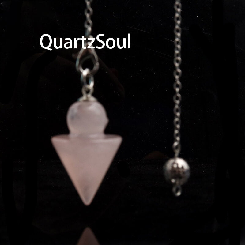 Rose Quartz Crystal Pendulum for Love Healing and Emotional Balance