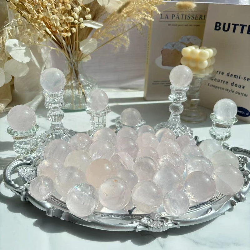 Rose Quartz Sphere Placement for Feng Shui Enhancement