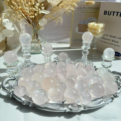 Rose Quartz Sphere Placement for Feng Shui Enhancement