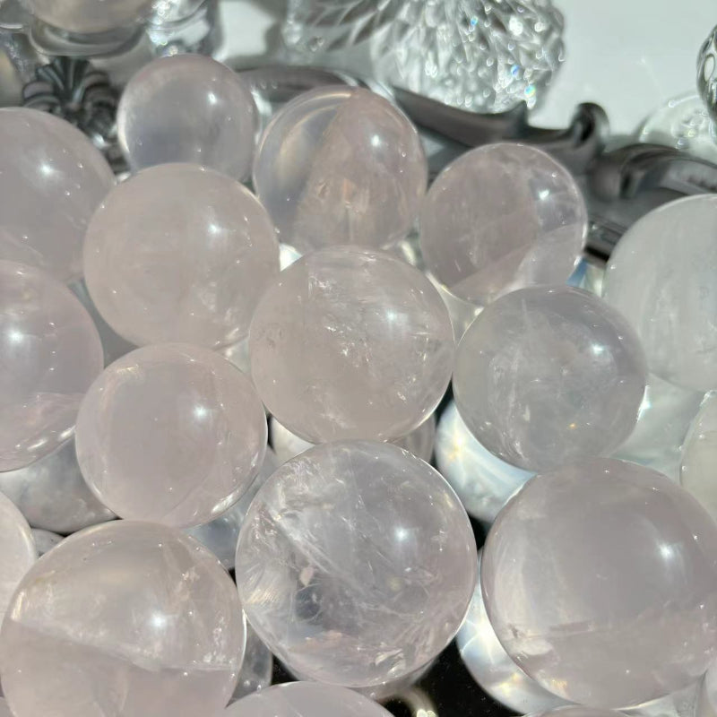 Various Sizes of Natural Rose Quartz Spheres for Wholesale