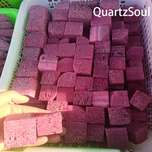 Premium Ruby Square Crystal Cubes Wholesale Bulk Pink