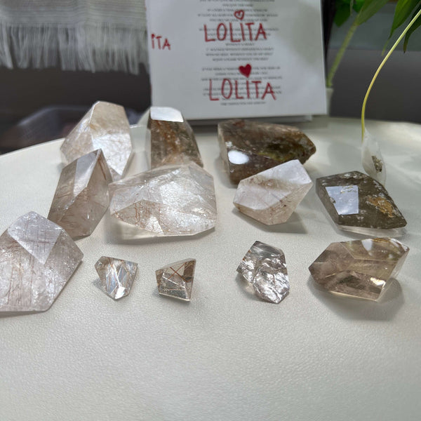 Natural Rutilated Quartz with Golden Needle Inclusions