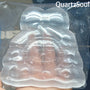Handcrafted selenite crystal bunny carving with bow tie design