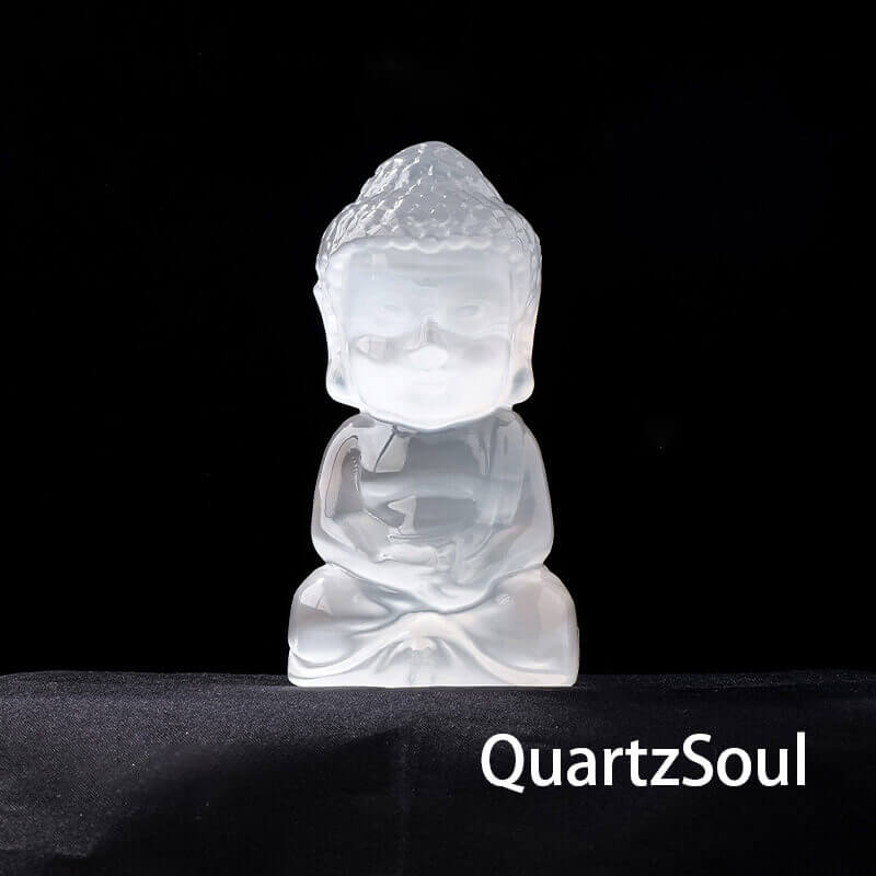 Selenite Crystal Palm Stone with Healing Properties