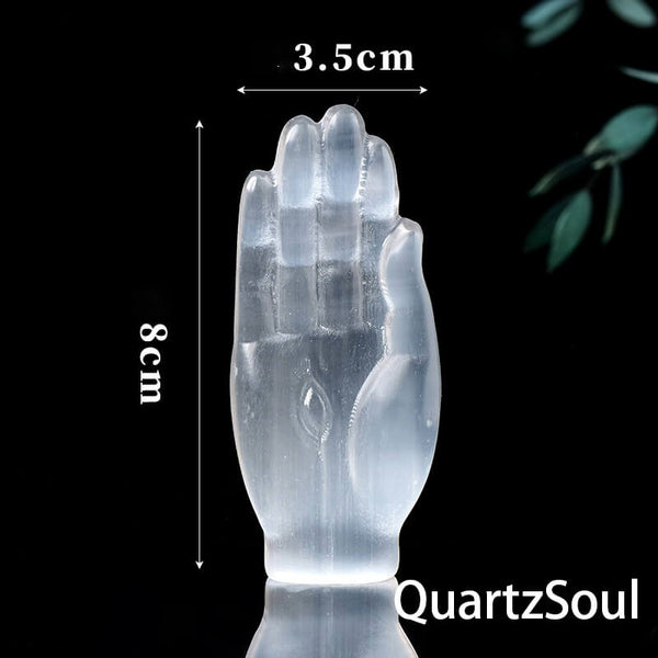 Ethereal Selenite Palm Stone - Spiritual Healing Crystal