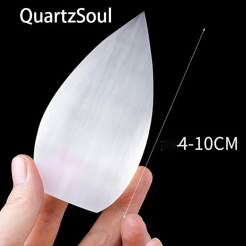 Luminous Flame Selenite Crystal Palm Stone - Spiritual Healing Gem