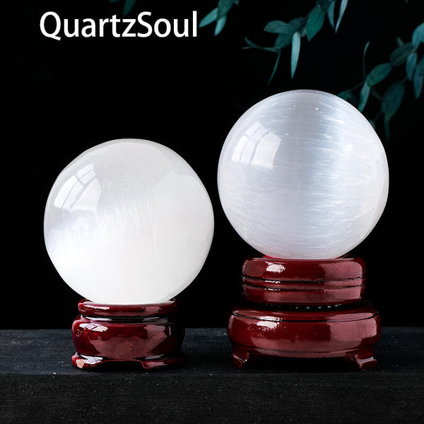 Selenite Palm Stone Crystal for Healing and Meditation