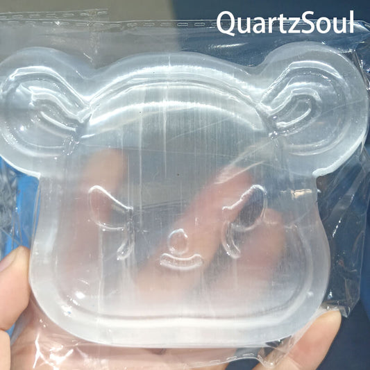 Dog Head Selenite Crystal Carving For Wholesale Crystal Suppliers