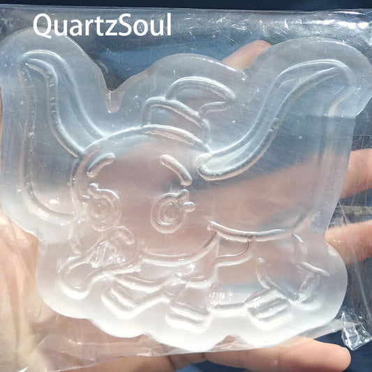Handcrafted selenite crystal elephant carving for wholesale
