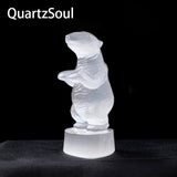  Selenite Polar Bear Crystal Mineral Sculpture