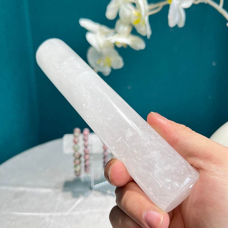 Silver Clear Quartz bracelet holder as elegant room decor piece