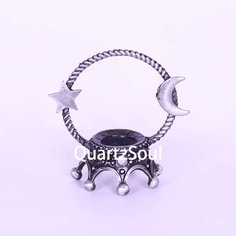 Celestial Crystal Ball Stand with Moon Star Design