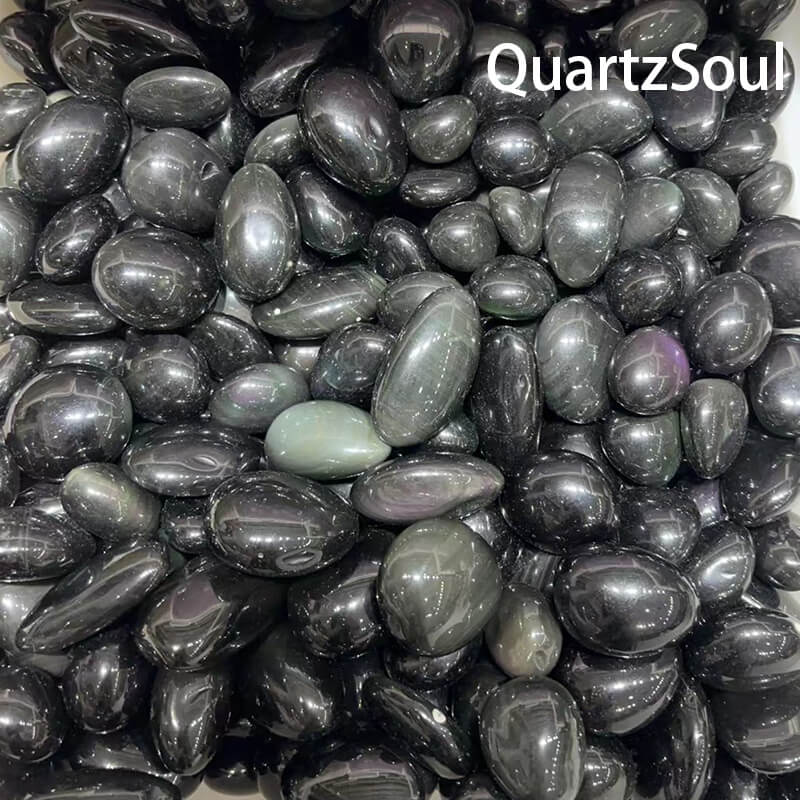 Premium Silver Obsidian Tumbled Stones Wholesale Crystal Supply