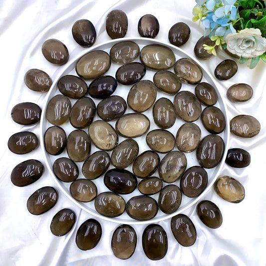 Premium Smokey Quartz Palm Stone Wholesale Natural Crystal Healing