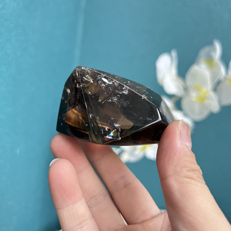 Smoky quartz crystal with distinctive smoky coloration