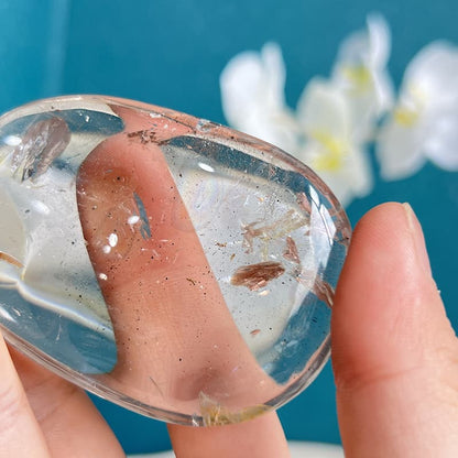 Natural smoky quartz protection stone with unique patterns
