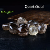 Natural Smoky Quartz tumbled stones with smooth polished surface and translucent brown color