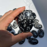 Natural Black and White Pattern Snow Obsidian Healing Stone