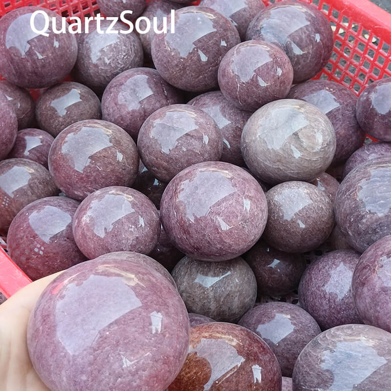 Premium Strawberry Quartz spheres available for wholesale crystal suppliers