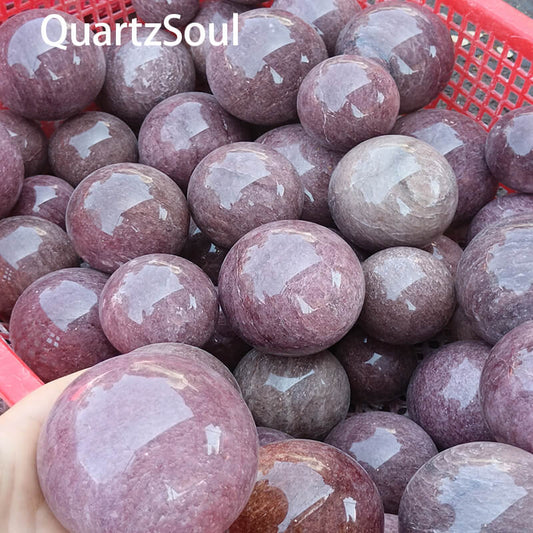 Premium Strawberry Quartz spheres available for wholesale crystal suppliers