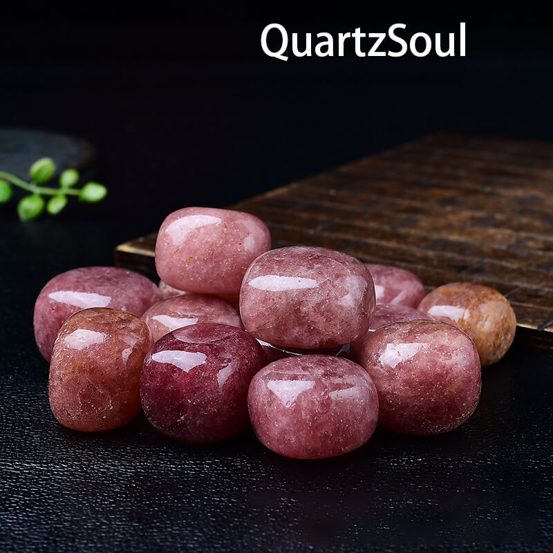Strawberry Quartz Tumbled Crystals - Natural Pink Healing