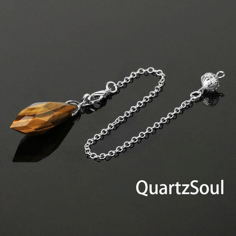 Tiger Eye Faceted Crystal Pendulum for Spiritual Guidance
