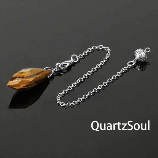 Tiger Eye Faceted Crystal Pendulum for Spiritual Guidance