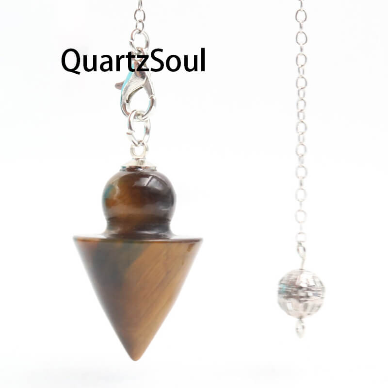 Tiger's Eye Crystal Pendulum for Protection and Enhanced Intuition