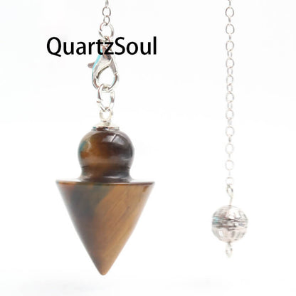 Tiger's Eye Crystal Pendulum for Protection and Enhanced Intuition