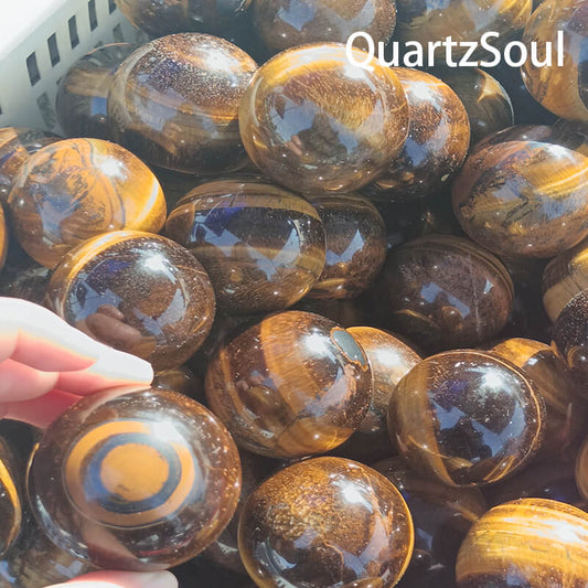 Premium wholesale Tiger's Eye sphere with golden brown bands