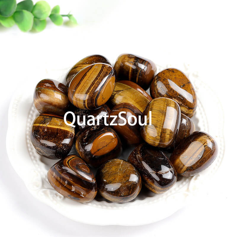 Natural Tiger's Eye Tumbled Stones Collection Polished Healing Crystals