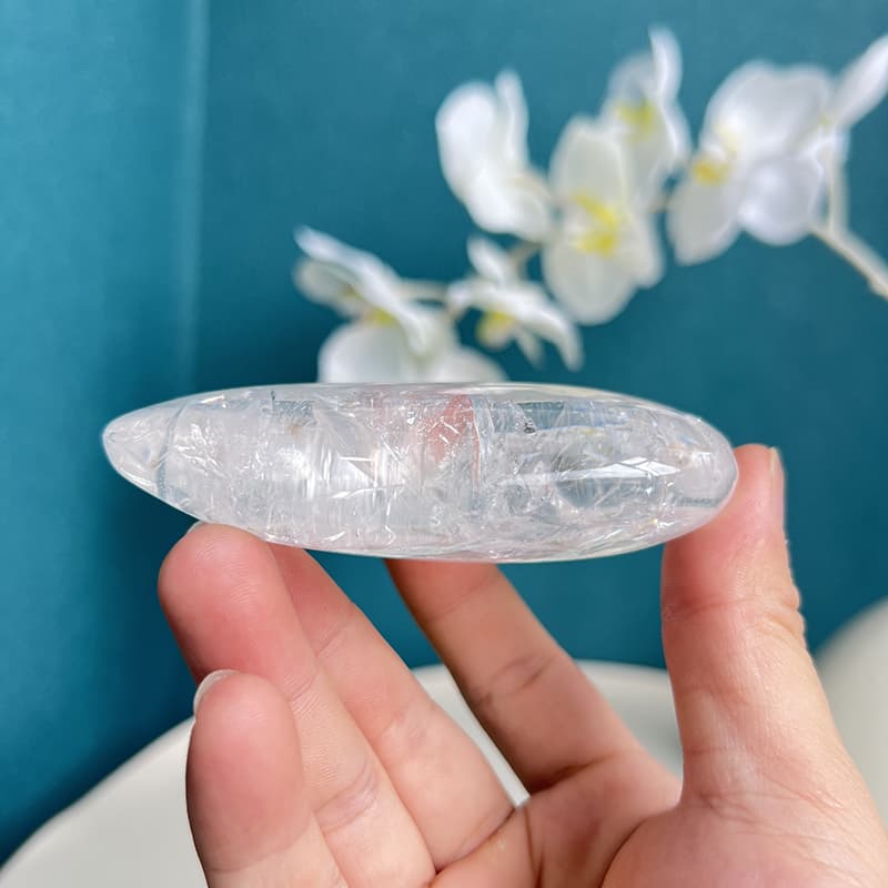 Translucent White Smoky Quartz Crystal Perfect for Palm Healing