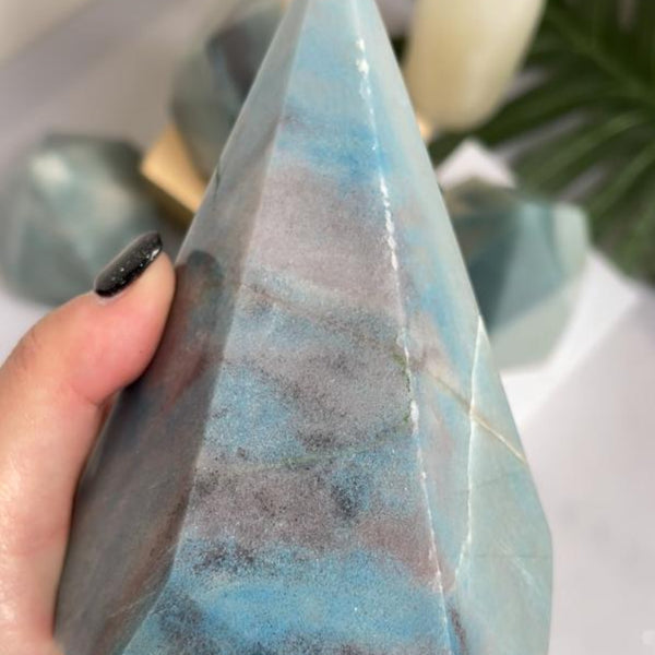 Meditation arrangement featuring Trolleite crystal points
