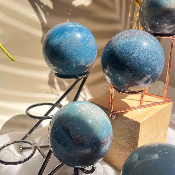 Close-up Detail of Natural Trolleite Crystal Sphere Patterns