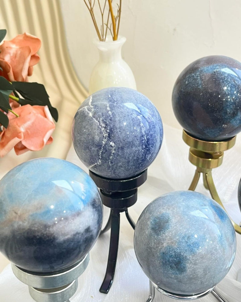 Trolleite Crystal Sphere with Decorative Display Stand