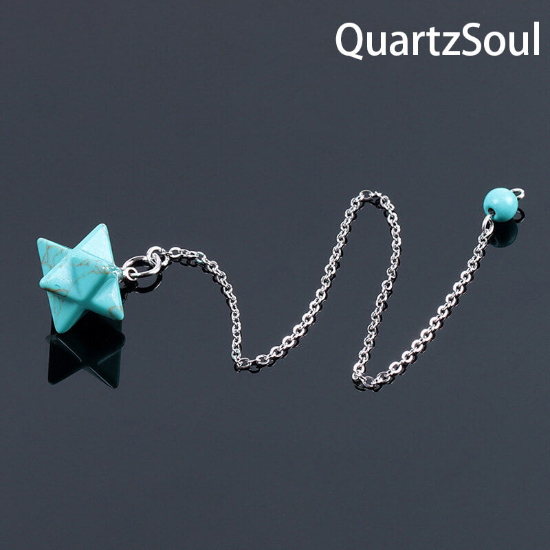 Turquoise Merkaba Crystal Pendulum for Spiritual Awareness