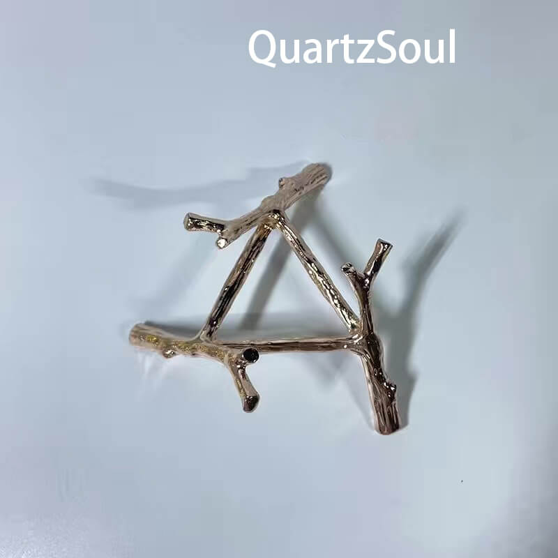 Rose gold crystal sphere stand with natural twig design