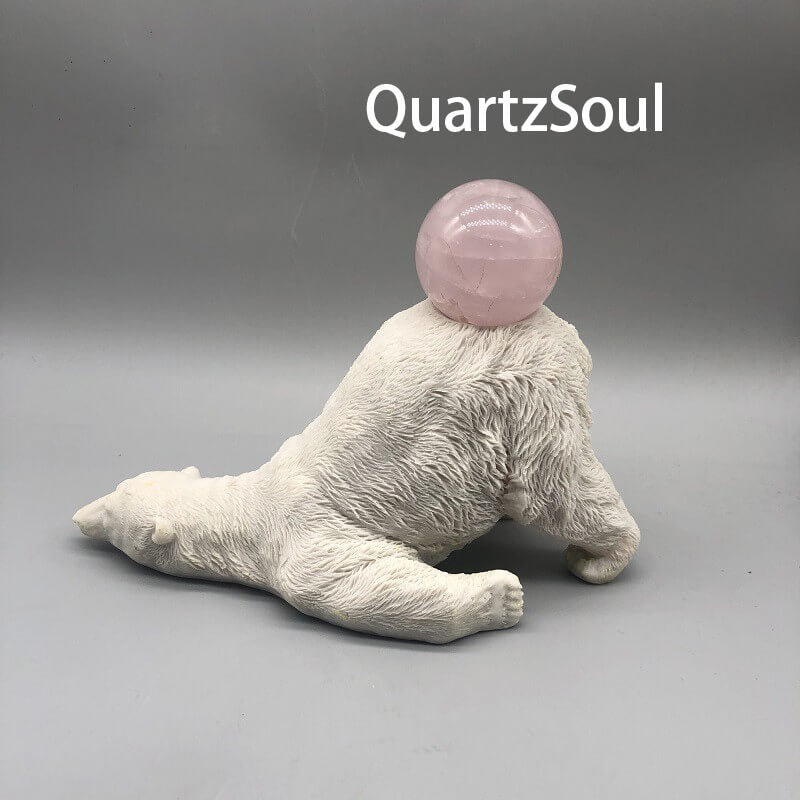 Polar Bear Crystal Display Stand | Elegant Sphere Holder