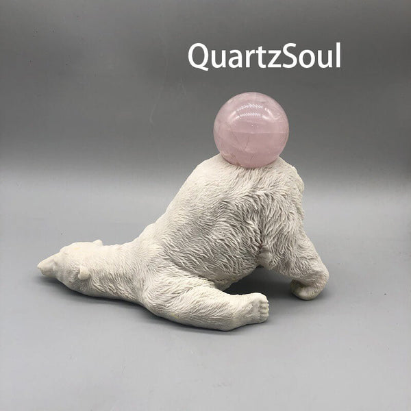 Polar Bear Crystal Display Stand | Elegant Sphere Holder
