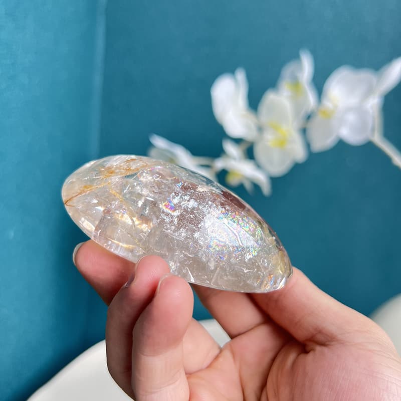 White Smoky Quartz Free Form Crystal Natural Internal Formations