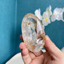 Natural White Smoky Quartz Free Form Crystal Healing Stone in Hand