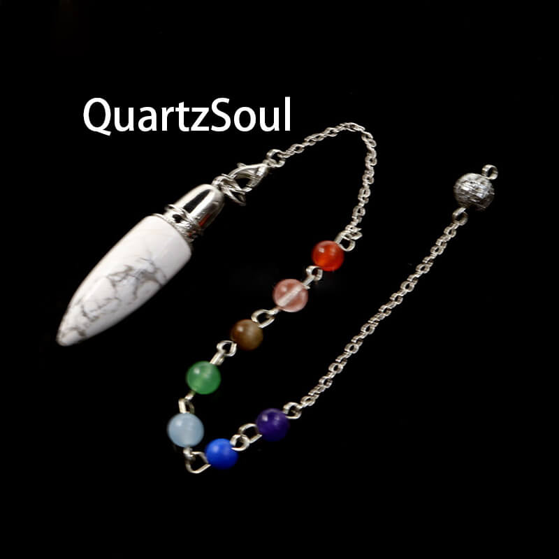 White Turquoise Pendulum with Chakra Divination Chain