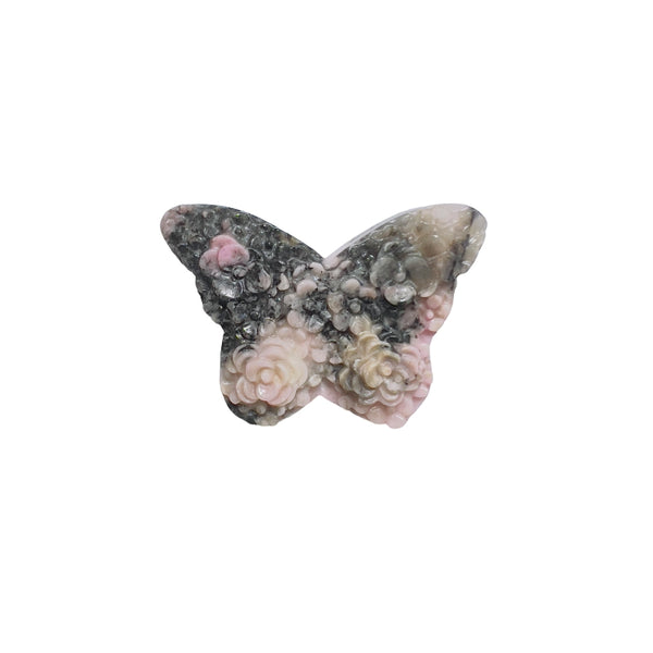 Wholesale packaging of rhodonite butterfly carvings for crystal shops