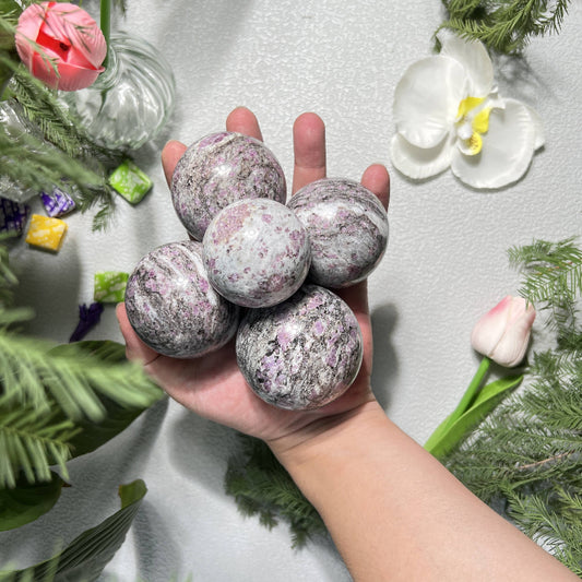 Premium wholesale pink tourmaline crystal sphere with vibrant color