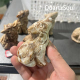 Wolf shaped chocolate calcite crystal wholesale supplier specimen