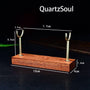 Wooden crystal sphere stand with single metal holder for displaying crystal balls
